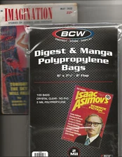 100 BCW DIGEST BOOK & MANGA Bags (Sleeves) 6 X 7-5/8" 2 MIL Polypropylene