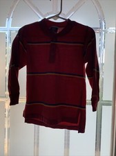 Vintage Little Levi s Long Sleeve Shirt Toddler 3T 4T Line Striped Red Blue Ywl