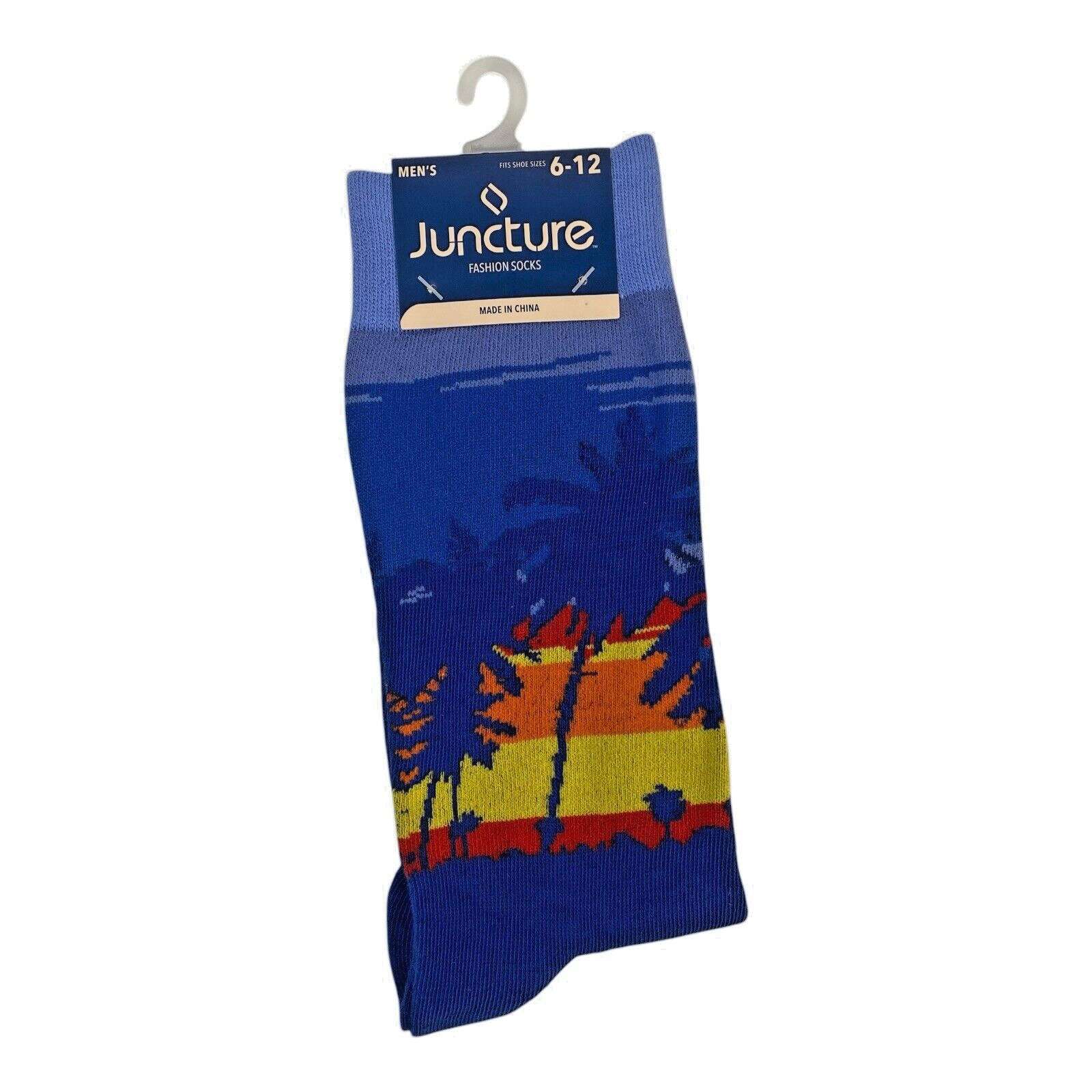 Men's Novelty Crew Socks with Palm Trees for Beach Vacation or Business Wear OS 6-12-image