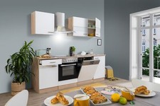 Cuisine Équipée Kitchenette En Chêne Blanc Merle 220 CM Respekta