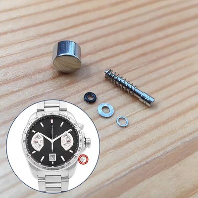 Steel Waterproof Pusher Button Fit for Tag Heuer Grand Carrera CAV511 43mm Watch