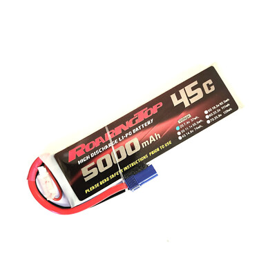 RoaringTop LiPo Battery Pack 45C 5000mAh 2S 7.4V with EC5 Plug