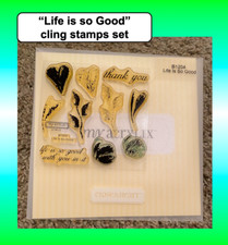 CTMH acrylix Close to My Heart 10 clear acrylic cling stamps Life is So GOOD