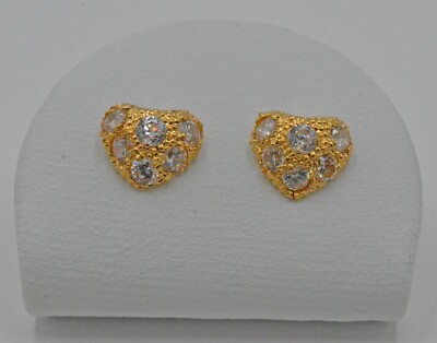 Ohrstecker 18 Kt. Gelbgold in Herzform Ohrring Neu Nr.1703 