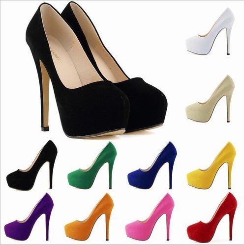 Mujeres Sexy Vestido Zapatos Zapatos De Salón Zapato Taco Aguja Alto  Plataforma Fiesta Boda Tamaño De Zapato De Gamuza | eBay