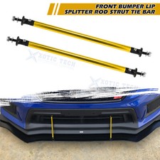 7.87'' Sporty Gold Adjustable Car Front Bumper Lip Splitter Strut Rod Tie Bars