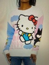 Women's Hello Kitty Color block Graphic Sweatshirt - White Medium