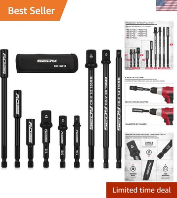 #ad #ad 9 Piece Impact Socket Adapter Set 1 4quot; 3 8quot; 1 2quot; Driver Power Drill Bit Ext... $16.30