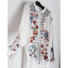 NEW JOHNNY WAS Zodea Almeria Embroidered Blouse, Size XL