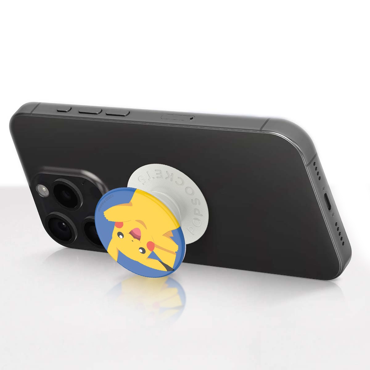 PopSockets Pikachu support de téléphone blanc et bleu pour selfies réussis