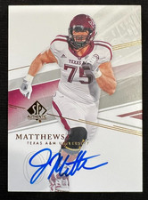 JAKE MATTHEWS 2014 SP Authentic #84 Rookie Card RC AUTO Texas A&M Aggies. rookie card picture