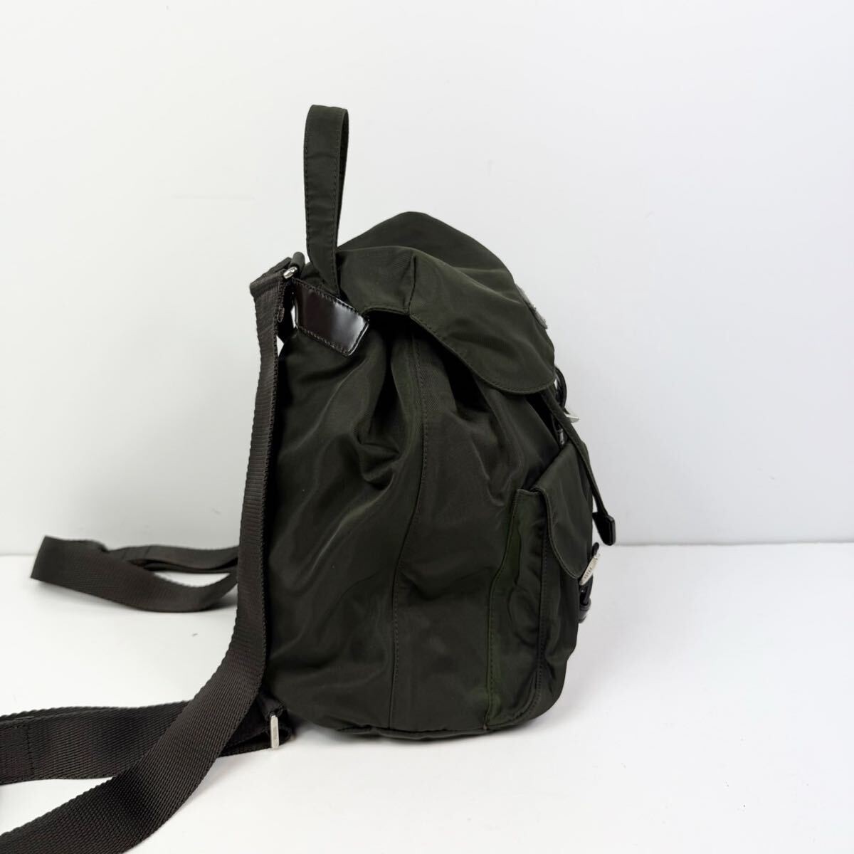 PRADA Nylon Backpack Prada Rucksack Khaki from japan thumbnail 5