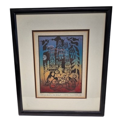 Suli Khan Strange Sound in the Forest Signed Framed Print 15/150 1978