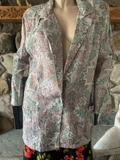 Vintage 80 s 90 s Blazer Womens M-L Floral Cottagecore Aztec Southwestern Pastel