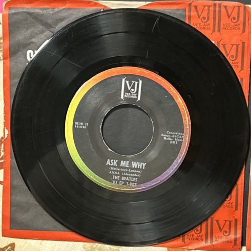 2x Versions 45 7" EP THE BEATLES VJ 1-903 MISERY ask me why In Company Sleeve - Foto 5 di 8