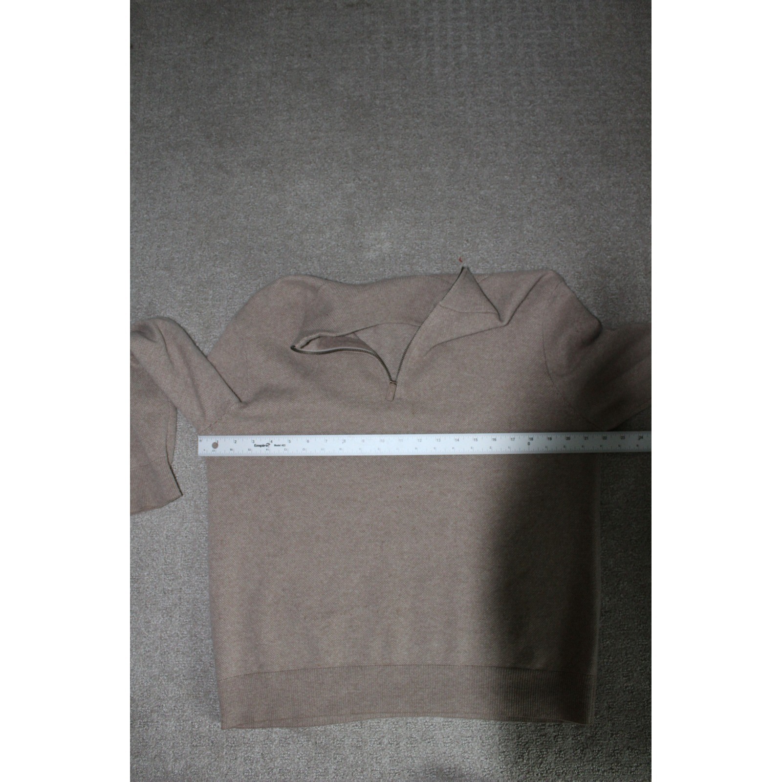 Polo Ralph Lauren Men's 100percent Cashmere Quarter Zip Sweater Tan Heather SZ Medium image 4