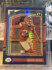 2024 Panini Donruss Optic - Rated Rookie Jaden Hicks #237 Blue Hyper Prizm (RC)