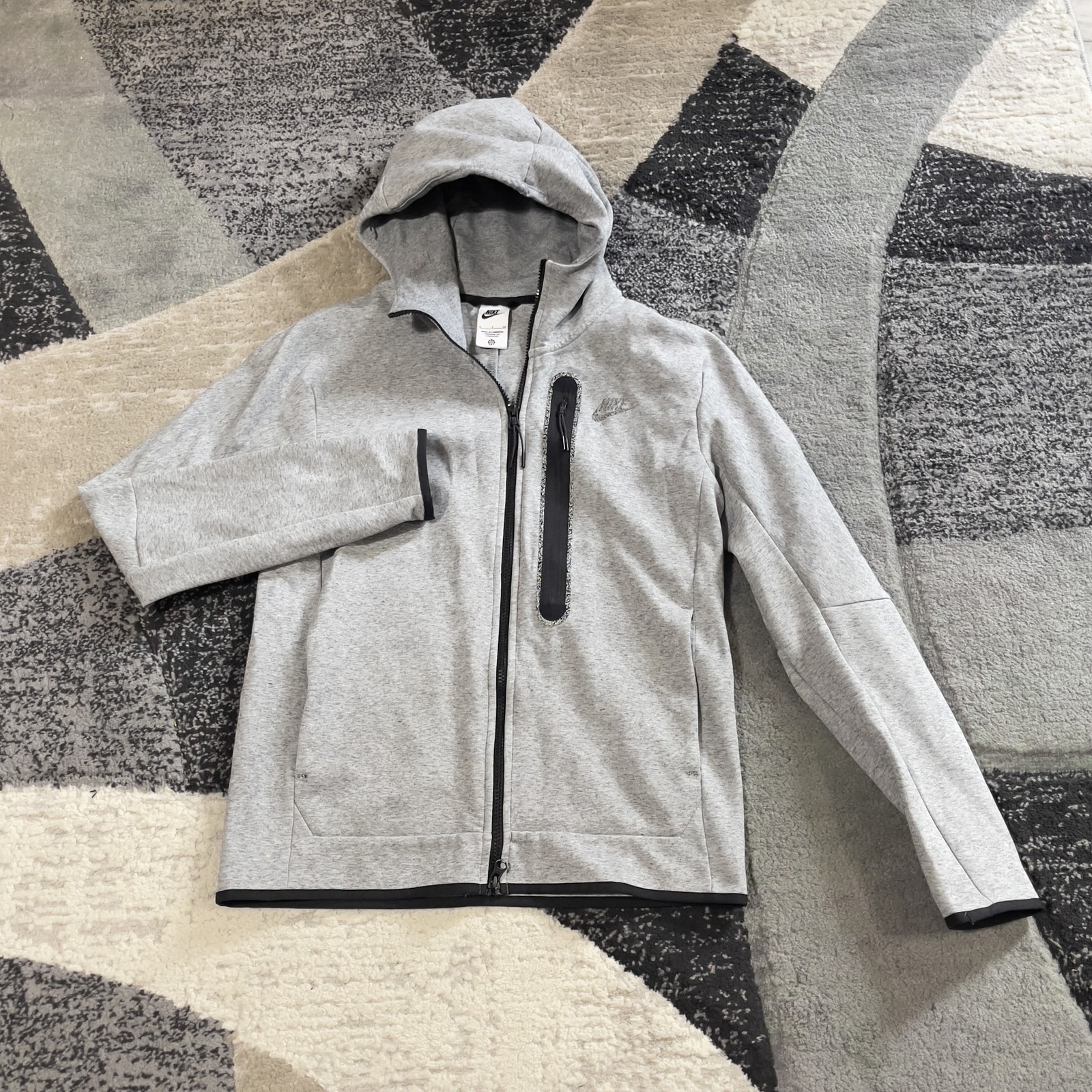 SACAI X NIKE Nike Tech Fleece Felpa con Cappuccio Giacca Uomo Small Grigio DR9150 032 Full Zip Athletic Gorp