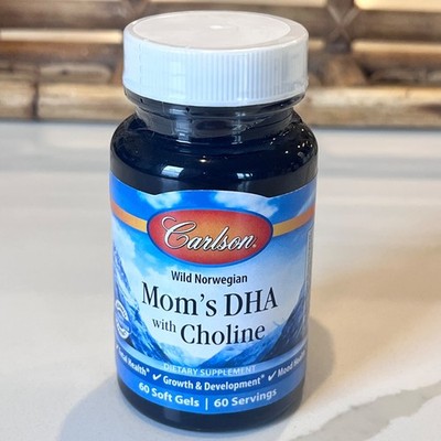 Carlson Mom's DHA with Choline Wild Norwegian Fetal Growth and Develop 60 Gels