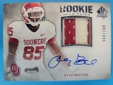 Ryan Broyles 2012 Upper Deck SPA Rookie Patch Auto /885 #263 OU Sooners