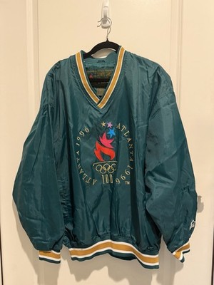 Atlanta 1996 Olympics Games Collection By Starter Pullover Jacket Size XL Teflon