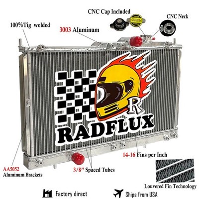 2-Row Radiator Fit Mitsubishi Eclipse GT 2000-2005 2001 V6 3.0L MT Full Aluminum