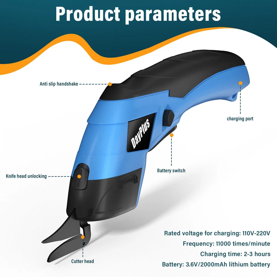 Elektrische Schere Batteriebetrieben Tragbar Mini Schnurlos Nähen Schere Kit - Bild 3 von 4