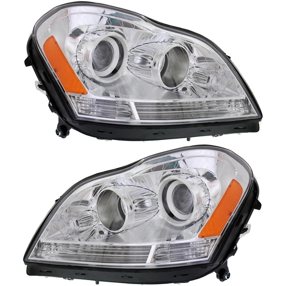 Headlight Set For 07-12 Mercedes Benz GL450 Left & Right Side with Bulb Halogen