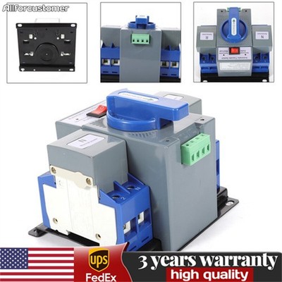 63A ATS Dual Power Automatic Transfer Switch for Generator Changeover Switch 2P