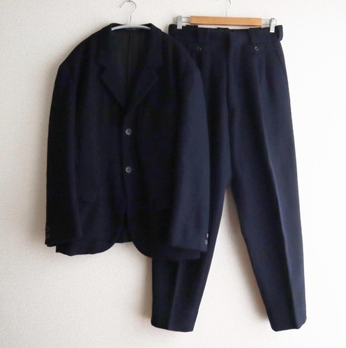 Yohji Yamamoto Pour Homme Archive Suit Set 2B Wool Navy 80s 90s Logo Size M - 第 1/12 張圖片