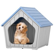 Small Dog House Indoor Outdoor 23.5 Inch Weatherproof Plastic Pet Shelter