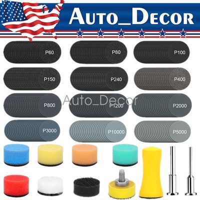 250PCS 1 inch Sanding Discs 60-10000 Grit for Drill Wet Dry Hook Loop Sandpaper