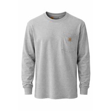 Carhartt Loose Fit Long Sleeve Pocket T Shirt Grey Mens Medium M NWT