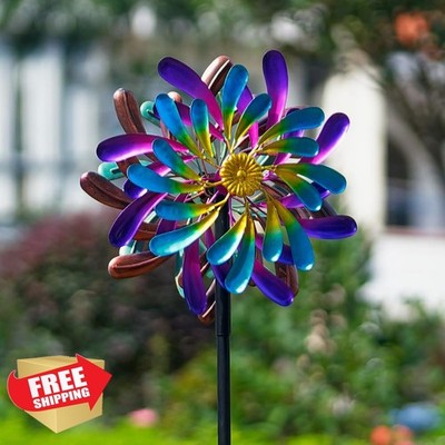 Stargarden Metal Wind Spinner, 13.2x66 Inch Outdoor Yard Garden Decor Mill