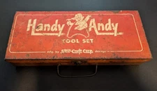 Handy Andy Vintage Red Metal Tool Box Skil-Craft Corp  Chicago (No tools) 