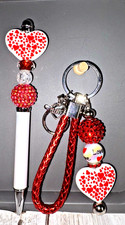 HAND MADE BEAD PEN -bead bracelet  KEY CHAIN  INK REFILL-