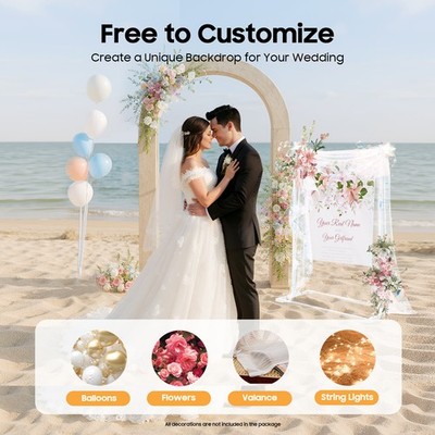 Metal Wedding Backdrop Arch Wedding Stand 1*0.75m Wedding Party Decor White