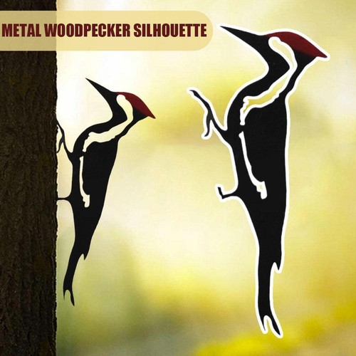 Woodpecker Silhouette Metal Art Birds Garden Decoration Outdoor Yard OrnamenHOT