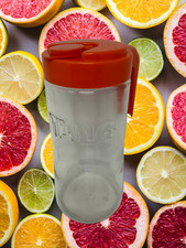 Tang Glass Pitcher Orange Lid Anchor Hocking Vintage Flip Top Carafe