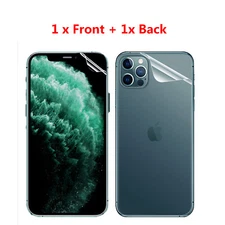 For iPhone 17 16 15 14 13 12 Pro Max Front+Back Hydrogel Screen Protector Film