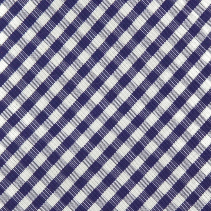 STEVEN ALAN Dark Blue Gingham Plaid Men's Skinny Cotton Neck Tie - Image 3 of 4