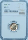 1954 NGC MS67+ Roosevelt Silver Dime