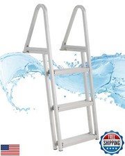 CO-Z 3 Step Removable Dock Ladder, Pontoon Boat Ladder with 350lb Load, Alumi