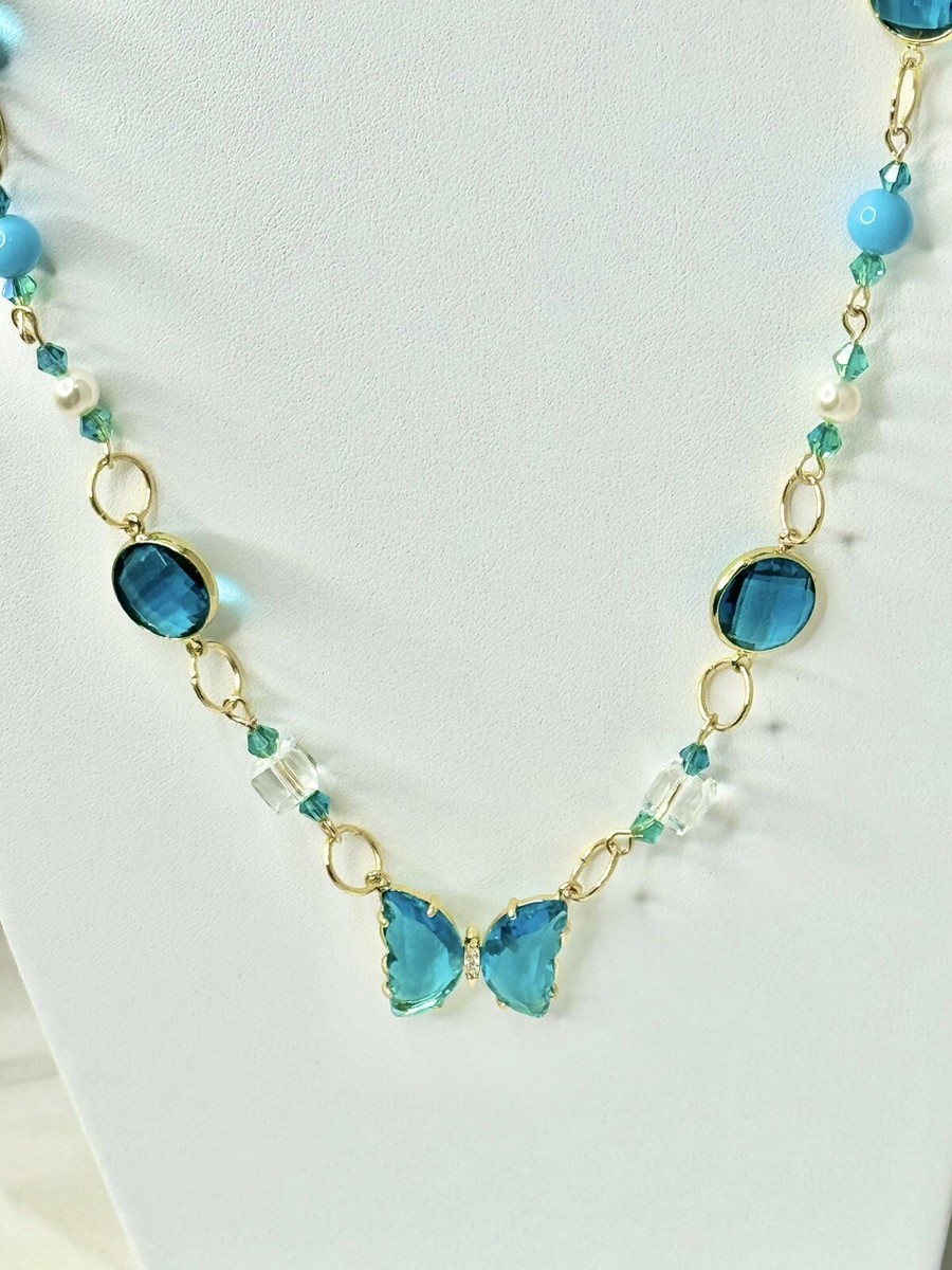 Butterfly Aqua Blue Crystal Aqua Blue Crystal Separators