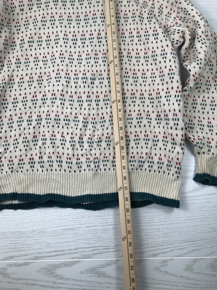 Suéter de Navidad American Eagle vintage para hombre M rojo verde blanco algodón Ramie Foto 3 de 4