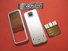 COVER GUSCIO +VETRINO DISPLAY PER NOKIA 7310 7310S +TASTI TASTIERA SILVER NUOVO