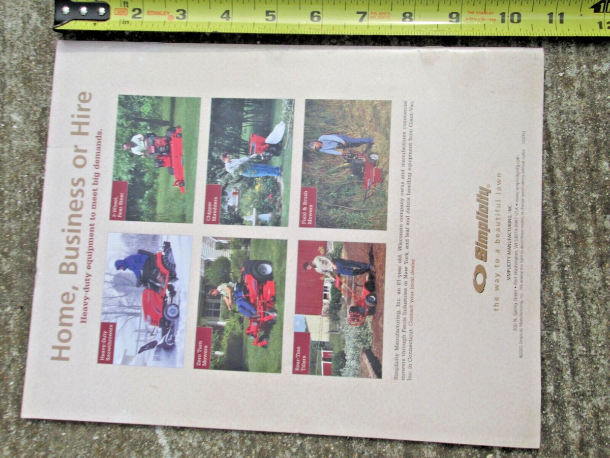2002 Simplicity Lawn and Garden Equipment Full Line Catalog Mowers