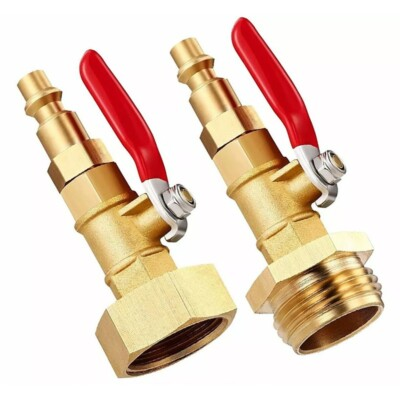 #ad RV Winterize Blowout Adapter W Ball Valve 1 4quot; Male Quick Connect Internal Outer $12.89