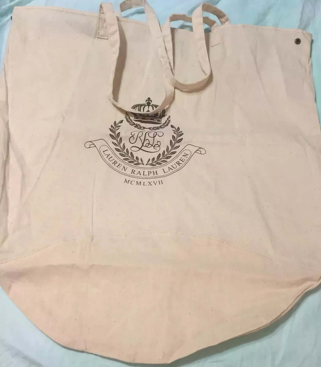 NWOT Lauren Ralph Lauren Logo Reusable Cotton Market Tote Bag Foldable