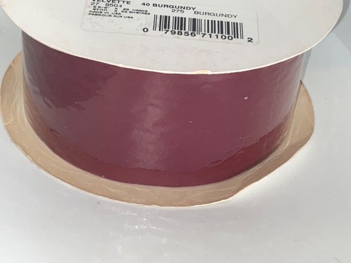 LION Bow Making Velvet Ribbon 2 5/8” Burgundy Christmas Red Full Reel 25 Yds NEW - Picture 8 of 8